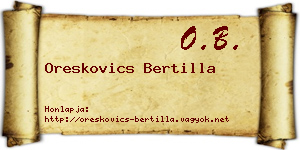 Oreskovics Bertilla névjegykártya